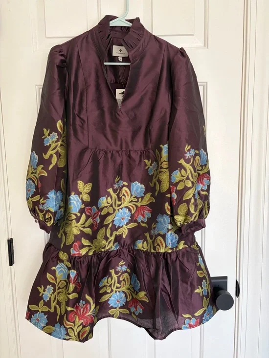 Tuckernuck Winetasting Dianthus Jacquard Palmerston Dress - Picture 2 of 6